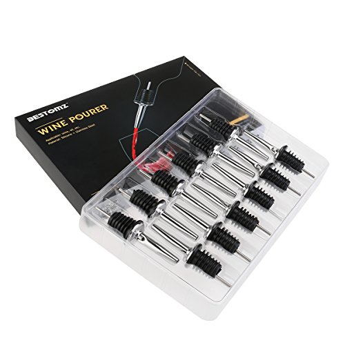 BESTOMZ Edelstahl Flaschenausgießer Weinausgießer Ausgießer Flasche Stopfen aus Edelstahl mit konischer Tülle, 12 Stück - 4