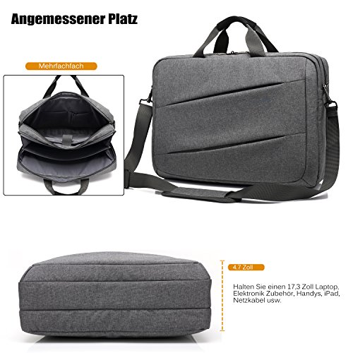 CoolBELL 17 3 Zoll Laptop Messenger Bag multifunktional Aktentasche mehrfachfach Handtasche mit Schultergurt f  r Macbook   Acer   HP   Dell Alienware
