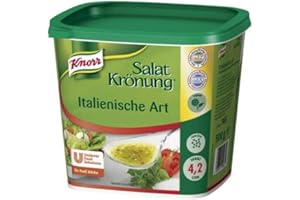 HELEN'S OWN INTERNATIONAL KN0RR Italian Herb Salad Dressing 500 gram TUB - KN0RR Italienische Art Salatkrönung - Includes Helen's Own English Instruction Booklet - Instant salad dressing powder - 500 gram re-sealable TUB