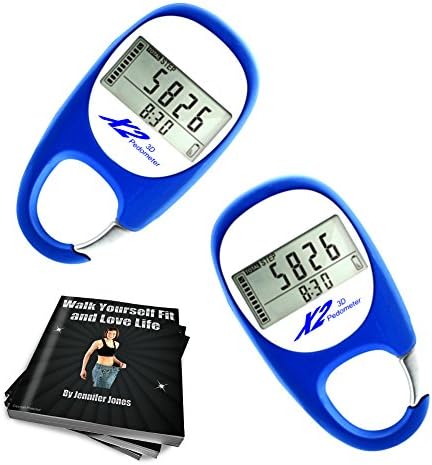 X2 Innovations Best Digital Pedometer for Walking His & Her's Twin Pack, Easy Step & Calorie Counter, Get Fit, Healthy & Burn Calories Fast With This Wireless Personal Activity & Fitness Tracker