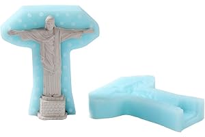BOOWAN NICOLE NICOLE Moule à bougie en silicone en forme de statue du Christ rédempteur