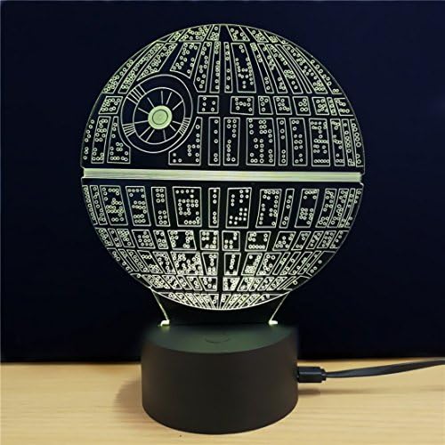 3D Optical Illusion Desk Lamp/3D Optical Illusion Night Light, 7 Color LED 3D Lamp, Star Wars 3D LED For Kids and Adults, Death Star Light Up Sweetcreature