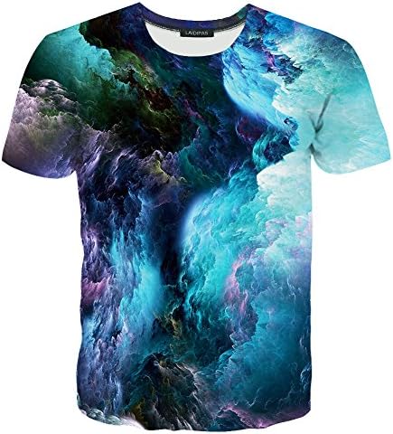 LAIDIPAS Unisex 3d Pattern Printed Casual Short Sleeve T-shirts Tees M