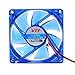 Produktbild Wokee Lamellen Computer CPU Kühler Lüfter mit Metall Schutz80mm DC 12 V Dual 4Pin 80x80x15mm LYF Computer Kühler Kühlung LED Fan Gleitlager