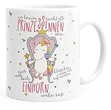 Einhorn Kaffee-Tasse Wir können nicht alle Prinzessinen sein Unicorn einfarbig MoonWorks® weiß unisize