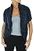 (7456-6) Evening Soft Snug Knit Bolero Brooch Pin Front Blue (SM)