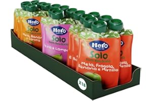 ANTERCITE Hero Solo Bio, Frutta Frullata 100% Bio, Senza Zuccheri Aggiunti, Confezione multigusto, 18 Confezioni miste da 100 gr