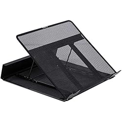 DESIGNA Support réglable pour ordinateur portable ventilé en métal pour ordinateur portable noir