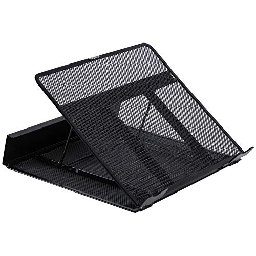 DESIGNA Support réglable pour ordinateur portable ventilé en métal pour ordinateur portable noir
