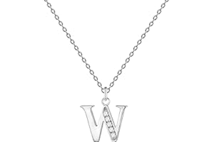 Cotigo - Collana Lettera iniziale in acciaio inossidabile con pietra di zirconio brillante - Collana da donna con ciondolo a forma di lettera dalla A alla Z - Regalo per donna