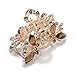 SODIAL(R) Hair Clamp Claw Clip Metal Crystal Glass Coffee Women Hot 35x65mm