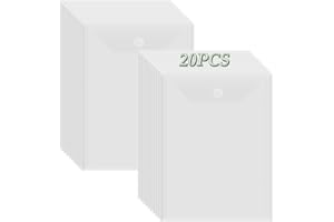 OTCRAFT Lot de 20 pochettes de rangement transparentes de 17,8 x 23,9 cm, pochettes de rangement pour timbres, enveloppes en plastique, loisirs créatifs, scrapbooking, pochoirs, fabrication de cartes