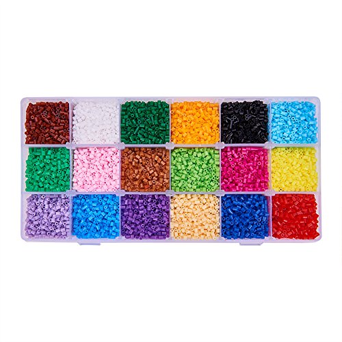 Pandahall Elite 3000 unidades Cuentas de 2,5 mm tamaño mini abalorios hama beads fuse beads para manualidades infantiles 18 Colors 2.5mm