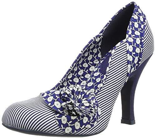 Ruby Shoo Womens Maisie Court Shoes 08721 Blue Stripe 8 UK, 41 EU