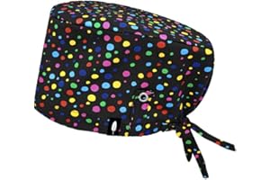 ROBIN HAT - Cuffie da sala Operatoria CONFETTI CAPELLI LUNGHI con sistema di bloccaggio della mascherina alla cuffia - 100% cotone (Autoclave) - Massima comodità