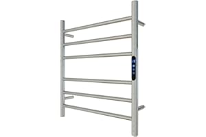 KWW Toallero calentado, control remoto con aplicación Tuya, calentador de toallas con temporizador, calentador de toallas de pared para baño (pulido, 5 barras)