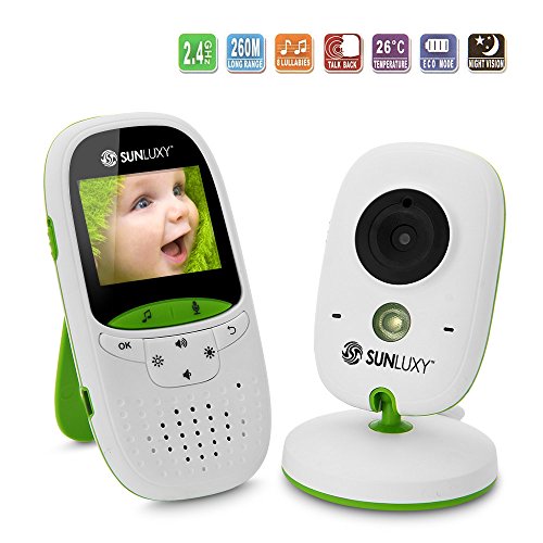 SUNLUXY 2.0 inch Color LCD Wireless Digital Audio Video Baby Monitor Security Camera Two Way Talk Night Vision