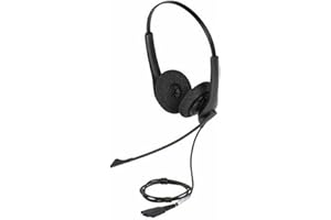 Jabra Biz 1500 Quick Disconnect On-Ear Stereo Headset - Corded Headphone with Noise-cancelling Microphone and Volume Spike Protection for Deskphones, Black