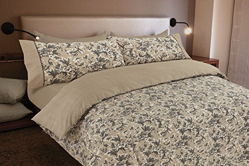 Montse Interiors Funda nórdica Algodón 100% Flores Beig(ADA, Para cama de 135x190/200 (Nórdico de 220))