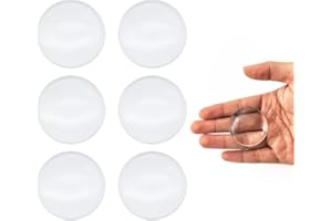 Zueyen 6 piezas parachoques de muebles, tope de manija de puerta de pared, cojín protector de pared redondo, silenciador protector de pared para el hogar u oficina para, 1.57 pulgadas (transparente)