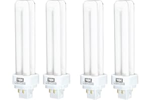 TBE LIGHTING 18W G24Q-2 - Lampada CFL a 4 poli, confezione da 4 unità, 4000 K, 1250 lumen, luce fluorescente compatta CFL a doppia svolta, 18 W, colore: Bianco freddo
