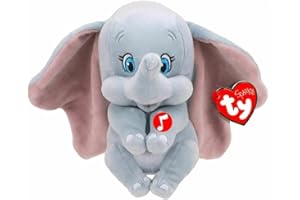 TY Sparkle - Peluche Morbidissimo Disney Classic Dumbo da 20 cm con Suono, Elefante, T41095