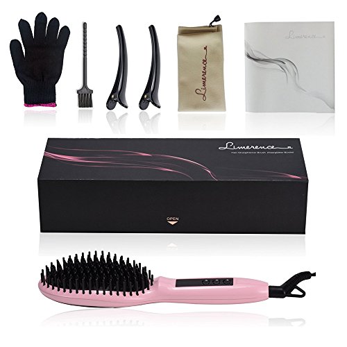 Limerence Haarglätter Bürste 2-in-1, einstellbare Temperatur, Auto-Lock, Verbrühschutz (Roségold) - 7