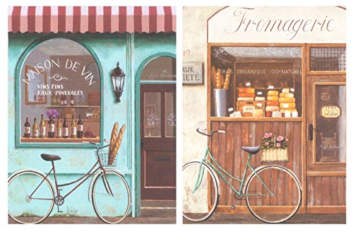 Dcine Tableau en Bois de vélo Vintage. Set de 2 unités DE 19 x 25 cm chacune