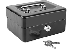 RIUULITY Fireproof Document Box with Key Lock, Safe Storage Box for Valuables, Fire Resistance Security Chest, Fireproof Box for Documents, Passport, Cash, Tablet