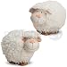 Produktbild matches21 Süße flauschige Schafe Deko Figuren aus Ton & Plüsch 2 Stk. Je 14 cm Osterdeko Frühlingsdeko