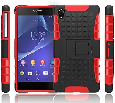 easyDigital® - Red Sony Xperia Z5 Premium Heavy Duty Strong Hard Protective Case Cover Dual Layer Protection Hybrid Case Cover with Built In Stand for Sony Xperia Z5 Premium Screen Protector (Red)