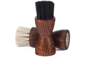 Langer & Messmer spazzola per barattoli in pregiato crine di cavallo per l'applicazione di lucido e cera per scarpe - La spazzola per la cura professionale delle scarpe