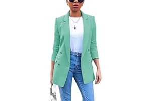 Minetom Femme Élégant Blazer à Manches Longues Slim Fit OL Bureau Affaires Veste De Costume Manteau Cardigan Blouson Jacket