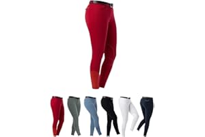 RIDING WORLD - Reithose für Damen & Kinder Alexandrie | Reiterhose mit Kniebesatz aus Stoff | mit Eingrifftaschen vorn | Reitleggings in sechs Farben | Reitbekleidung in Größe 104-176 & 32-44