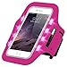 Produktbild Handytasche Sport Armband mit LED-Licht & Schlüsselfach Sweatproof für 6,0 Zoll Ideal fürs Joggen Schutzhülle Smartphone Halter Huawei P8 Lite Pink