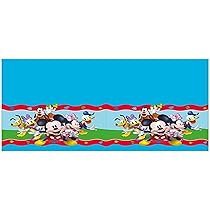 Mantel De Plástico Topolino Racing - 120x180 Cm, Diseño De Mickey Y Superpilotos