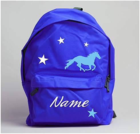 Children's Personalised Horse Rucksack, Royal Blue