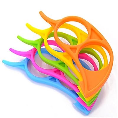 homiki 4PCS Orange Ouvre Eplucheur Trancheur Cutter plastique Citron Agrumes Peau au design ergonomique pour mangues et avocats(Multicolore)
