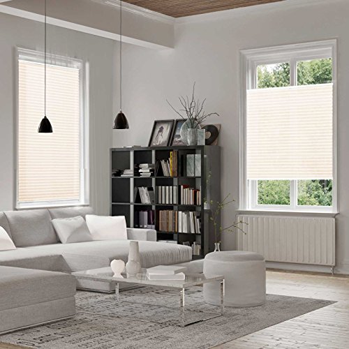 casa pura® Plissee Rollo | mit eleganter Crushed Optik | Klemmfix ohne Bohren | lichtdurchlässig & blickdicht | offwhite | 24 Größen (80x100cm) - 2