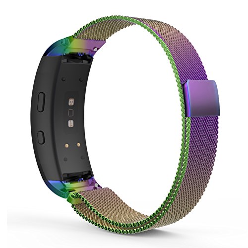 MoKo Samsung Gear Fit II Armband - Edelstahl Milanese Magnet Uhr Band Strap Uhrenarmband Erstatzband Replacement für Samsung Gear Fit II Smartwatch, Mehrfarbig