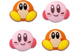 PERFECTSIGHT Switch Thumb Grips, Cut Kirby Joystick Caps for Nintendo Switch, 4 PCS Thumbstick Cover for Switch Lite, Switch OLED, Analog Stick Button Cover for NS Joycon Controller