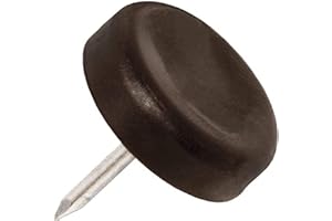 Adsamm® / 32 x Deslizante de plástico con clavo / Ø 20 mm / marrón / redondas / Patas de muebles con clavo de la máxima calidad de Adsamm®