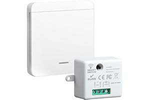 LUMITREX Funkschalter Lichtschalter Set, Funkschalter mit Empfänger, Funk-Lichtschalter für Lampe,433 MHz Reichweite, Keine Verkabelung