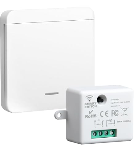 Suraielec Interrupteur Mural Sans Fil à 3 Voies, Sans Câblage, Sans
