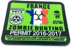 France Français Zombie Chasse Permis Airsoft PVC Patch