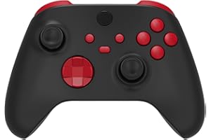 eXtremeRate Tasti Pulsanti Ricambio per Xbox Series X Controller Trigger LB RB LT RT Bumper Grilletti D-pad Pulsante ABXY per Xbox Series S Joystick(Rosso Passione)