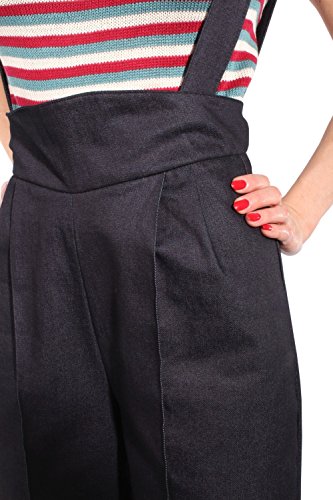 SugarShock Hosenträger Marlene Retro Denim Rockabilly Jeans High Waist Hose - 