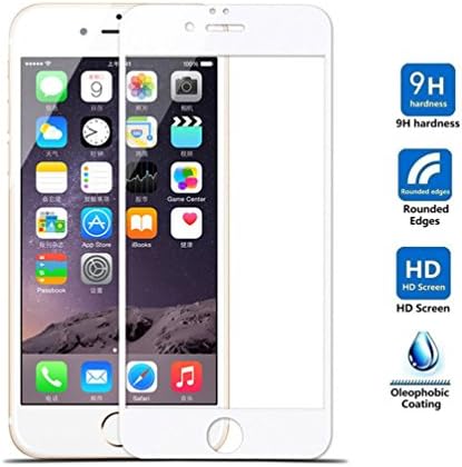 ETEENDDYY Tempered Glass Screen Protector for iPhone 8 / 7 Plus Full Coverage Protector Film Soft Edge White