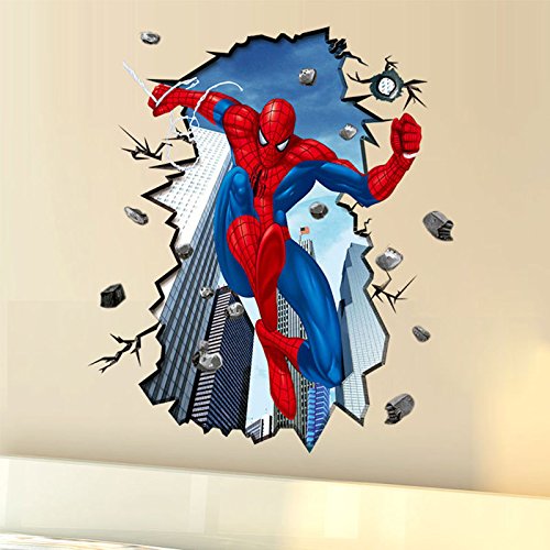 AMAZING HUGE SPIDERMAN Wall Stickers Boys Kids Bedroom Mural Art Wallpaper Decal