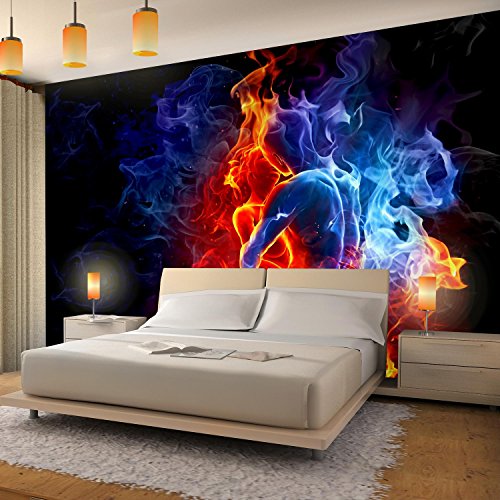 Fototapete Fire & Ice 352 x 250 cm – Vliestapete – Wandtapete – Vlies Phototapete – Wand – Wandbilder XXL – !!! 100% MADE IN GERMANY !!! Runa Tapete 9048011b - 3